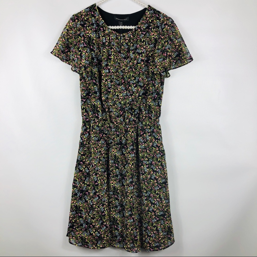 BANANA REPUBLIC | Womens Floral Midi Dress XS
